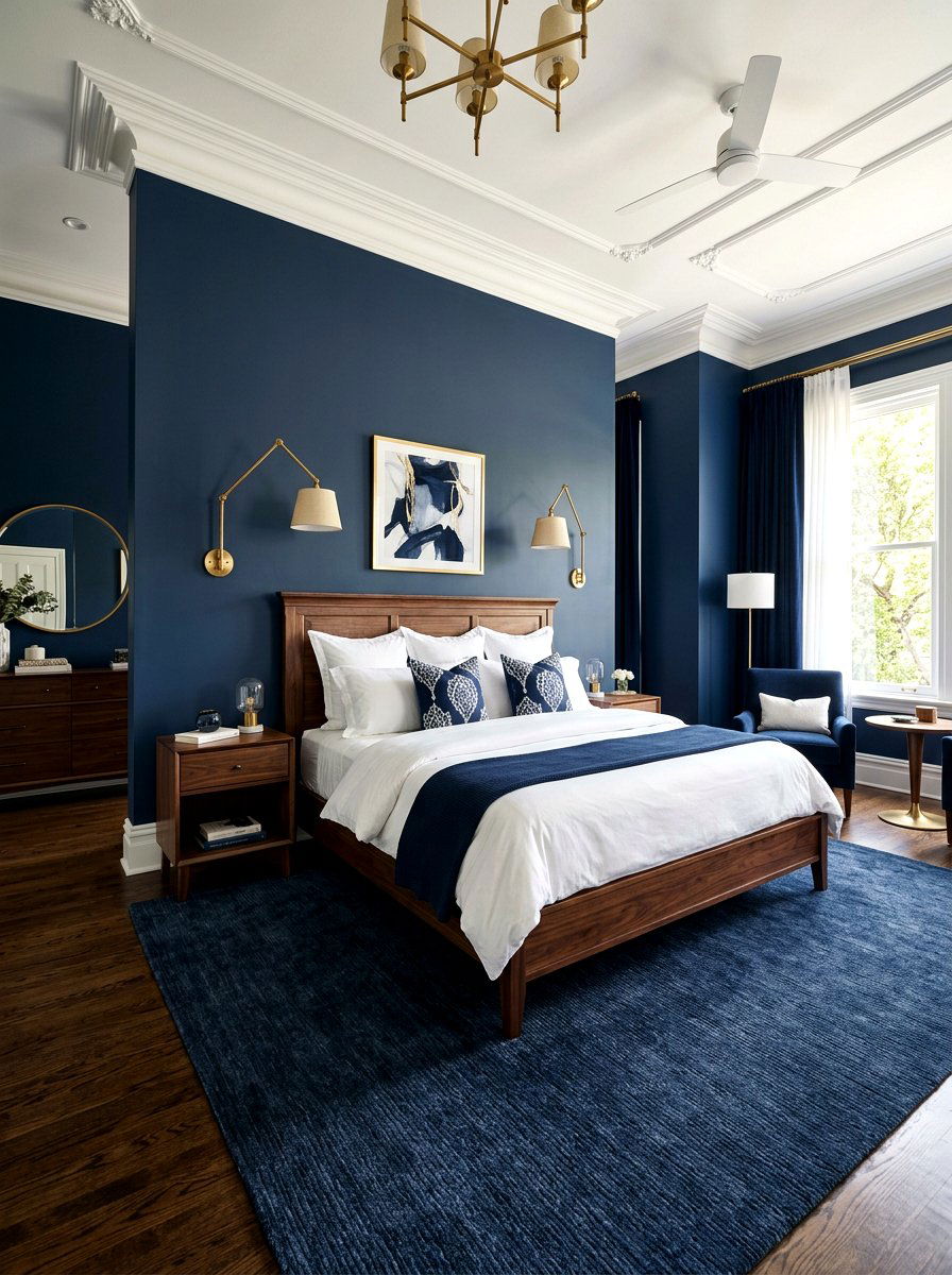 Navy Blue Master Bedroom - 30 dark bedroom ideas