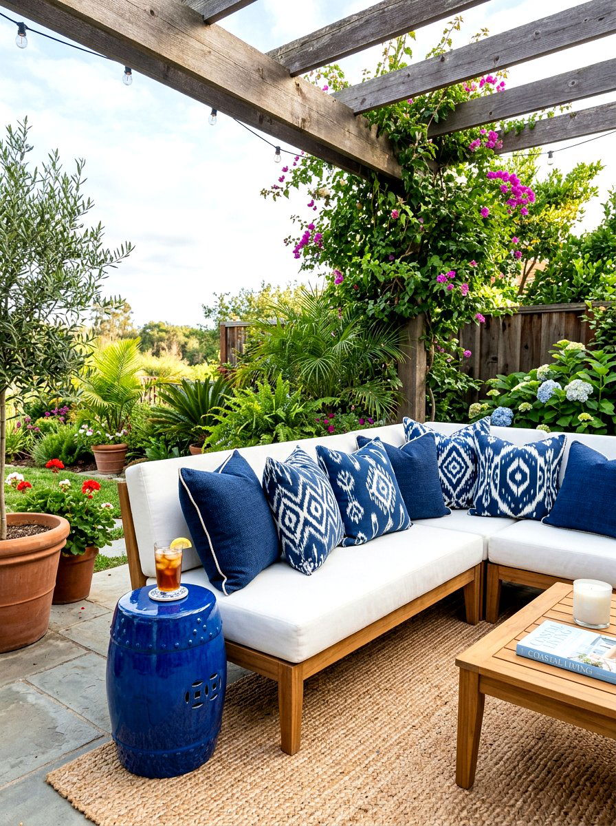Navy Blue Outdoor Pillows - 30 navy patio decor ideas