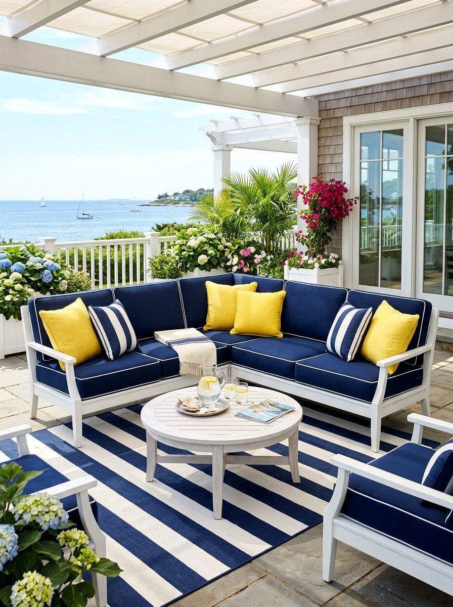 Navy Blue Patio Cushions - 30 outdoor sectional ideas