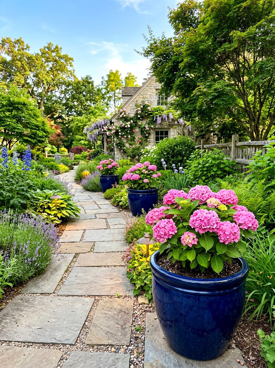 Navy Blue Planters - 30 navy patio decor ideas