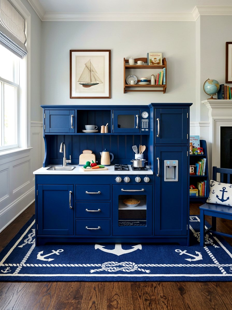 Navy Blue Play Kitchen - 30 play kitchen corner ideas
