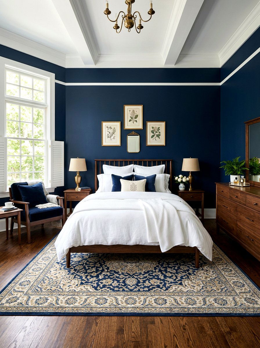 Navy Blue Romantic Bedroom - 30 dark romantic bedroom ideas