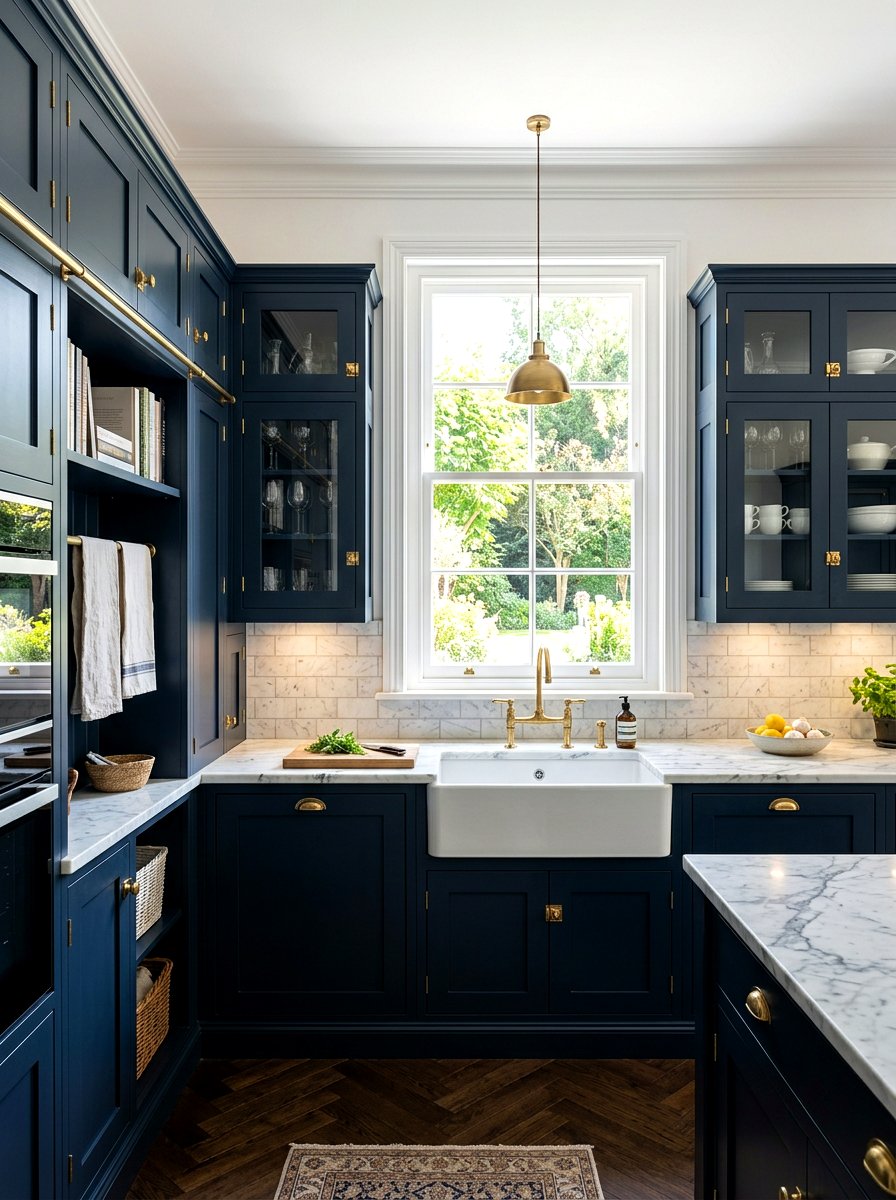 Navy Blue Scullery Cabinetry - 30 walk in scullery ideas