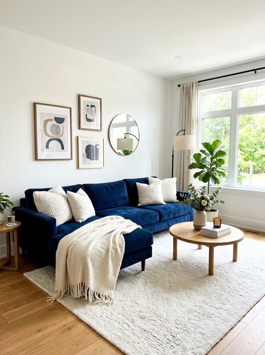Navy Blue Sofa Styling - 30 navy and white decor ideas
