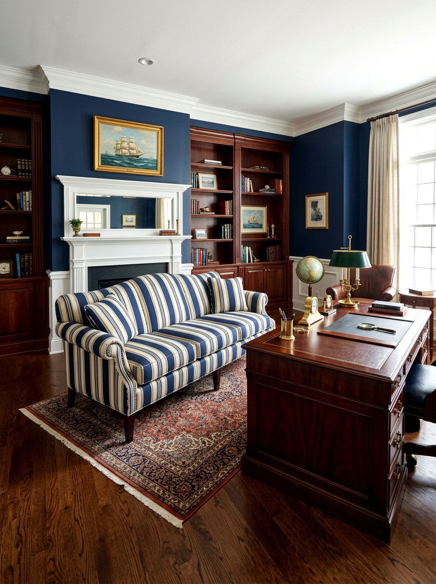 Navy Blue Striped Sofa - 30 striped sofa ideas