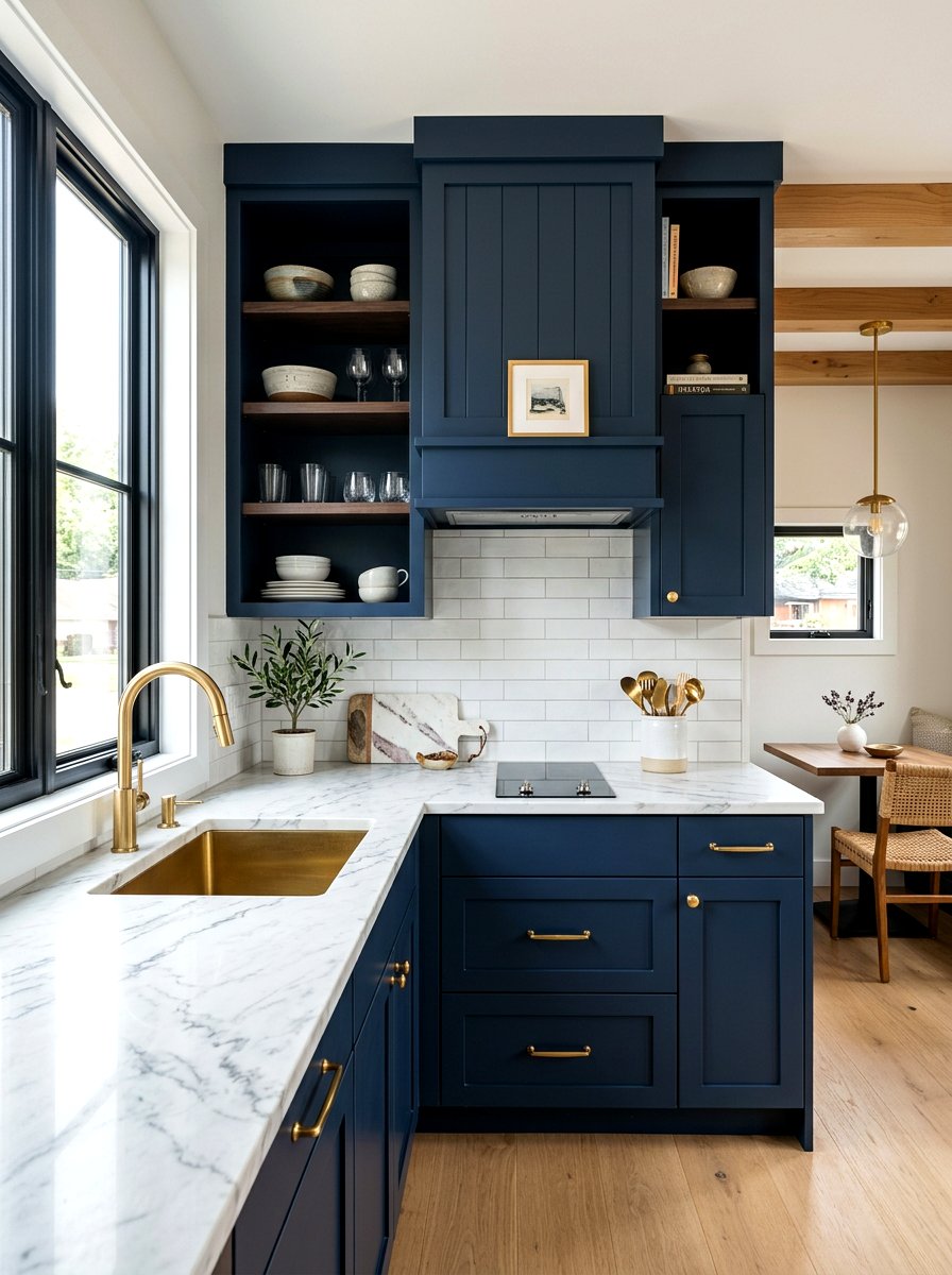 Navy Blue Tiny Kitchen - 30 tiny house kitchen ideas