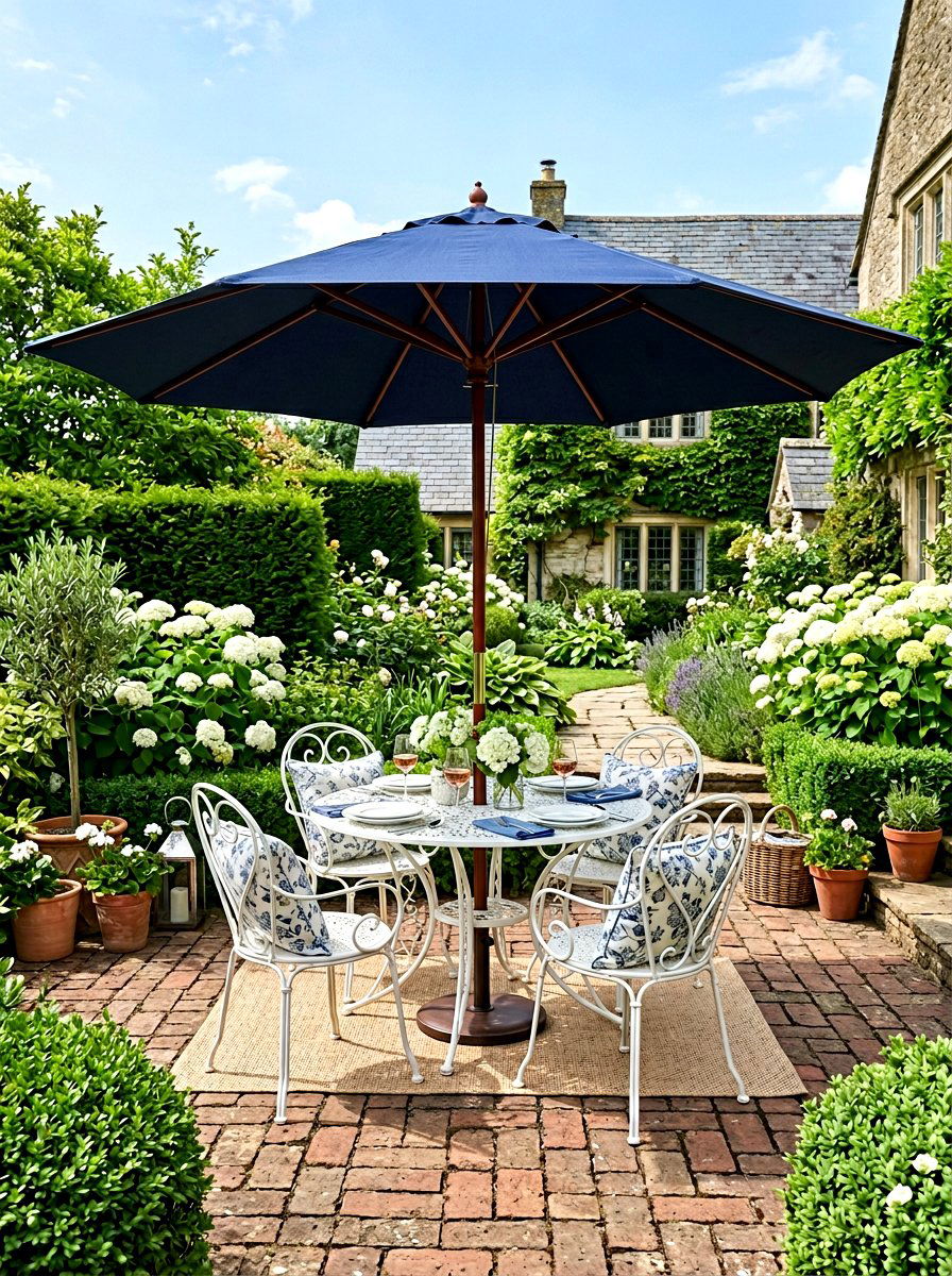 Navy Blue Umbrella - 30 patio umbrella ideas