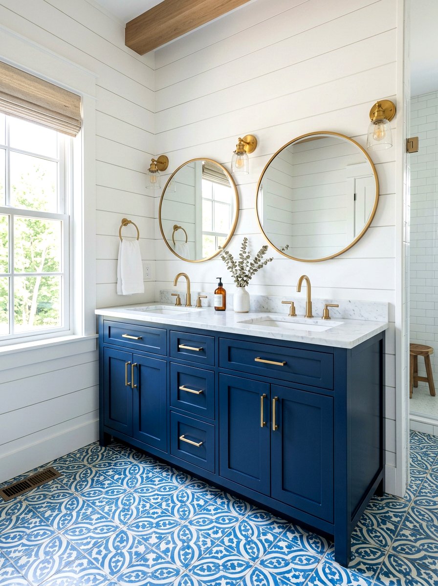 Navy Blue Vanity - 30 bathroom vanity ideas