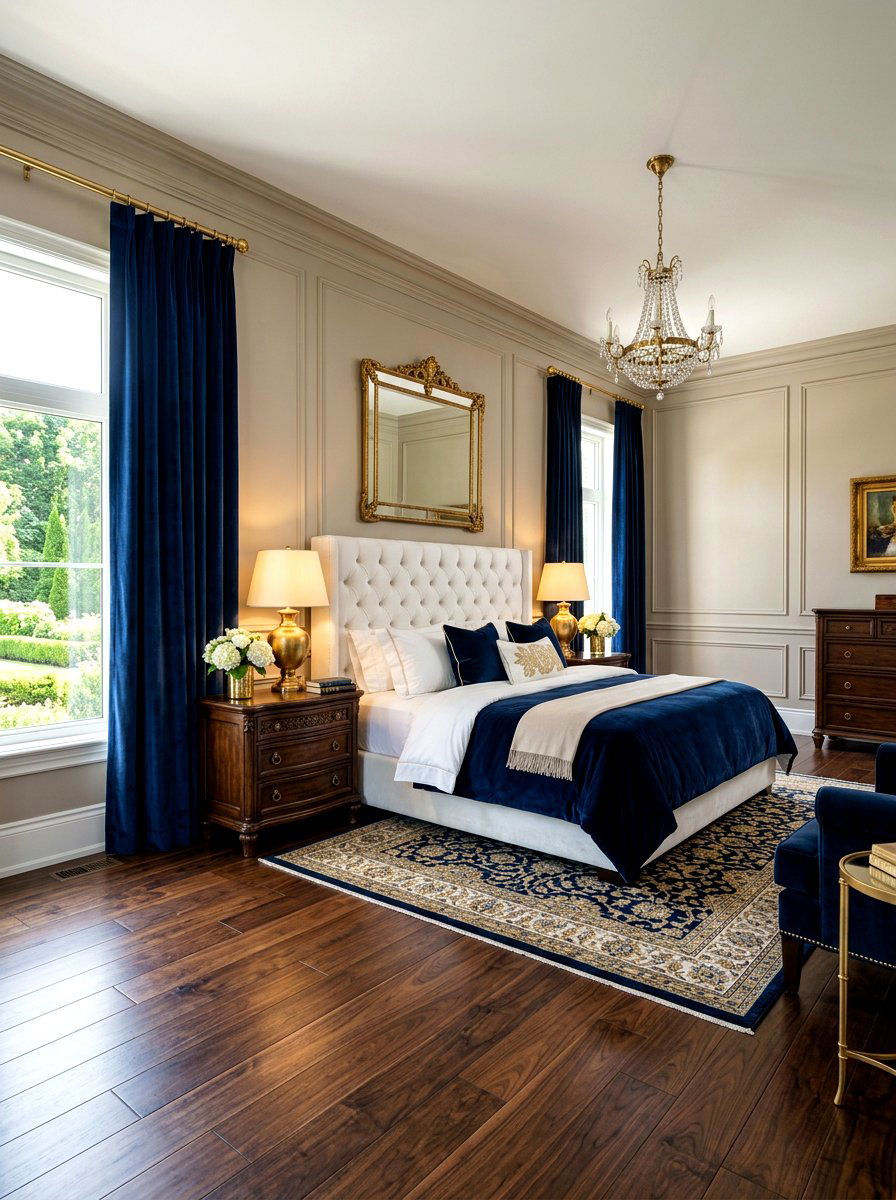 Navy Blue Velvet Drapes For Bedroom - 30 drapery color ideas