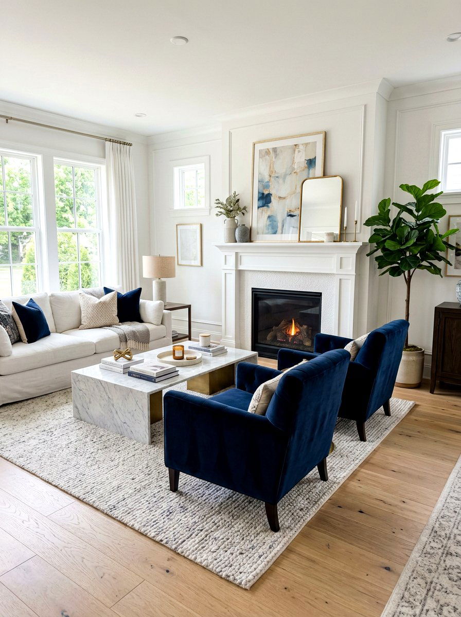 Navy Blue Velvet Furniture - 30 navy and white decor ideas