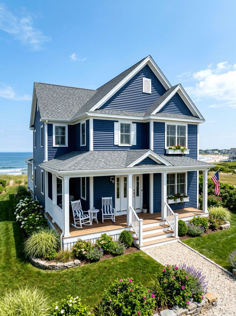 Navy Blue Vinyl Siding - 30 horizontal siding exterior ideas