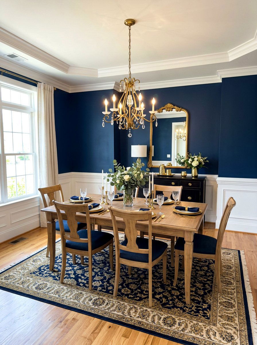 Navy Blue Walls - 30 collected traditional dining room ideas