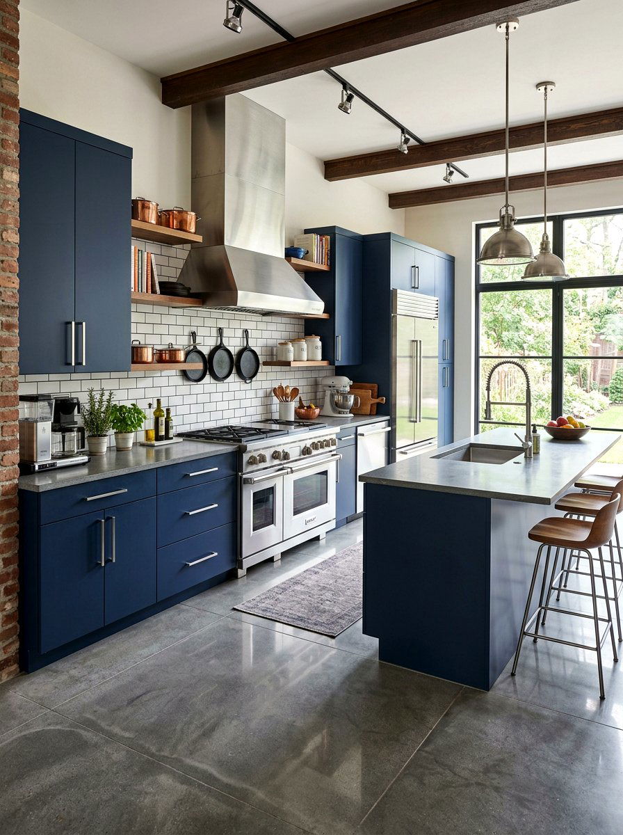 Navy Kitchen Cabinets Stainless Steel Appliances - 30 navy kitchen cabinet ideas