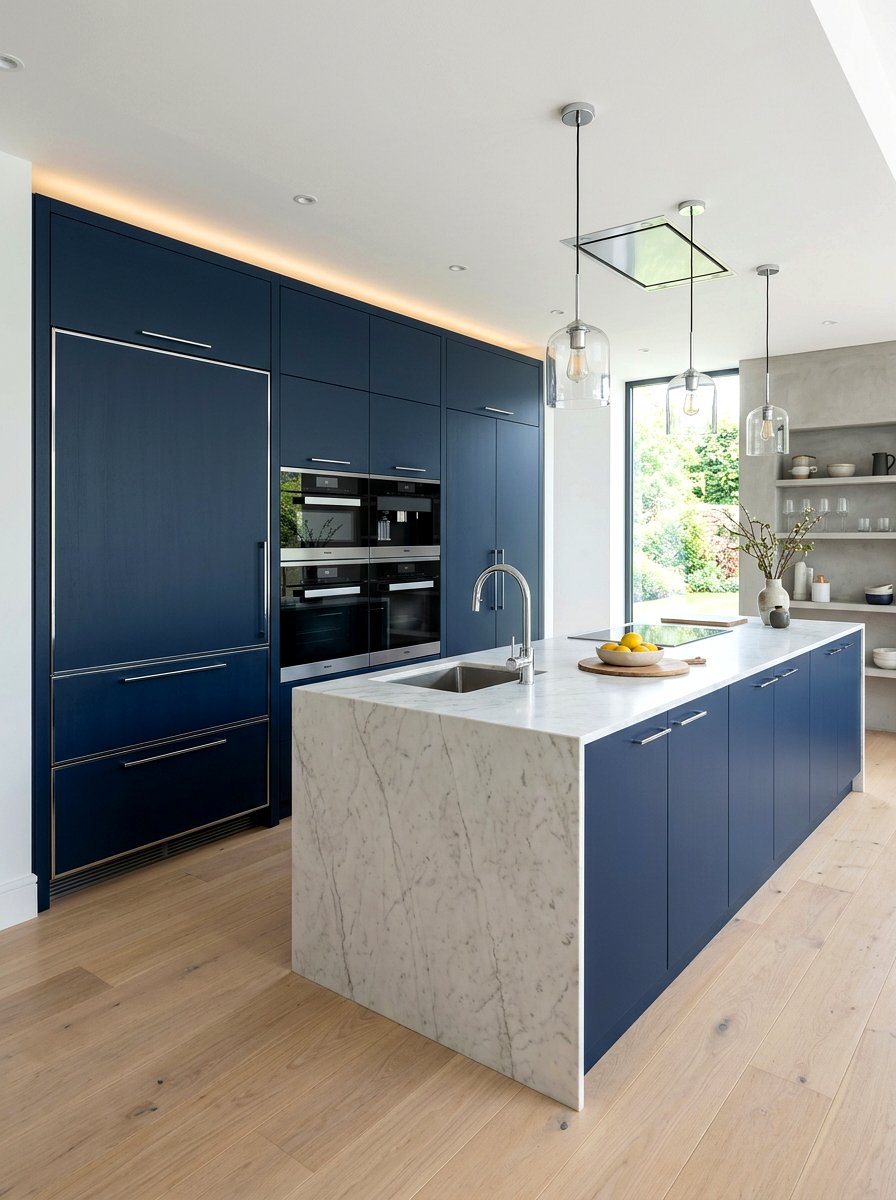 30 Navy and Chrome Kitchen Ideas for Bold, Modern Style