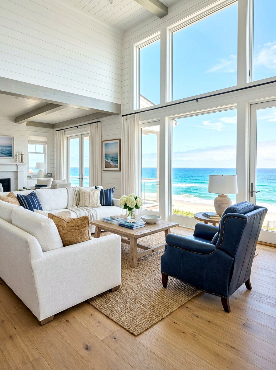 Navy Leather Chair Coastal Home - 30 leather accent chair ideas