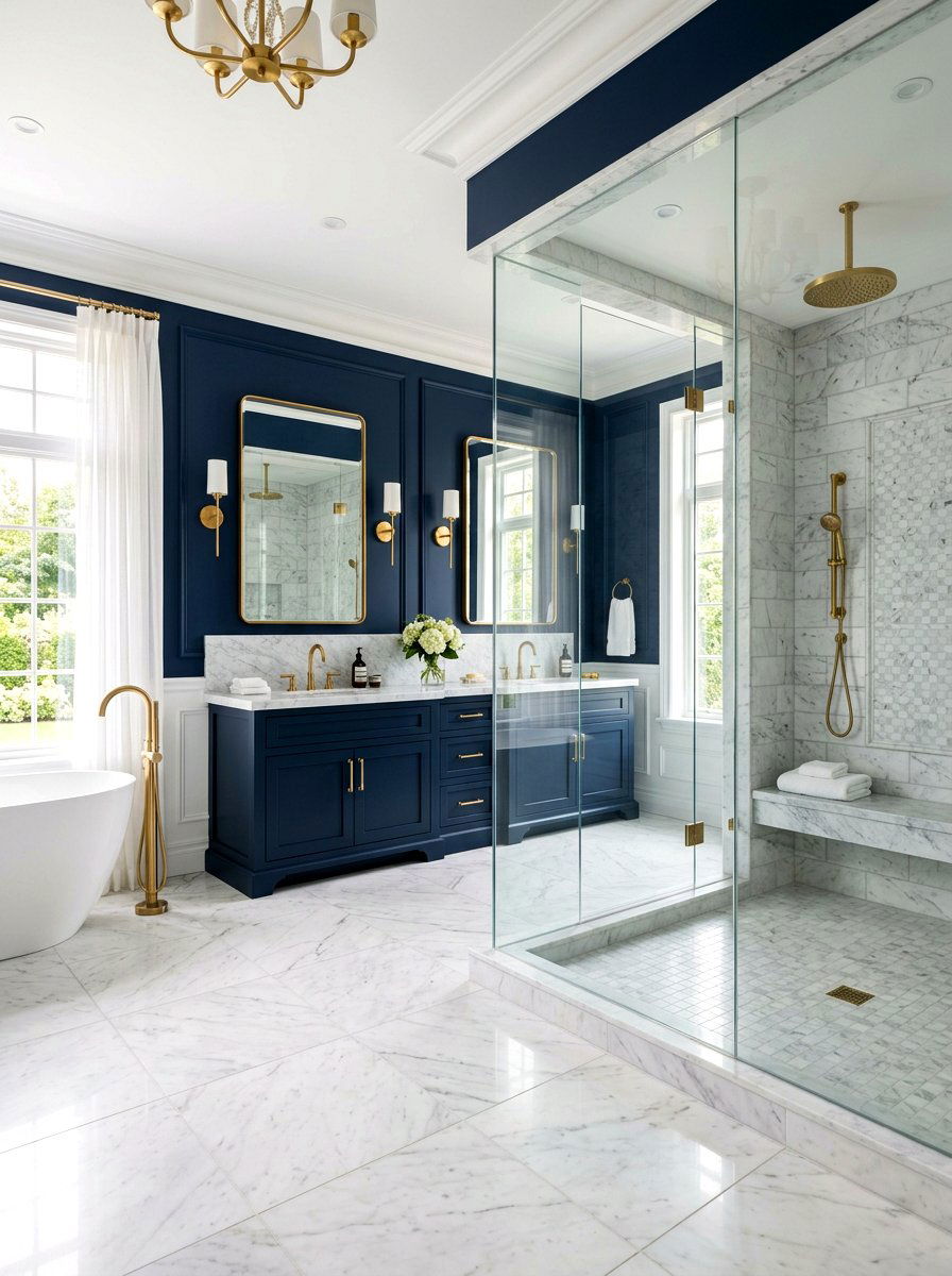 Navy Master Bathroom - 30 navy bathroom ideas