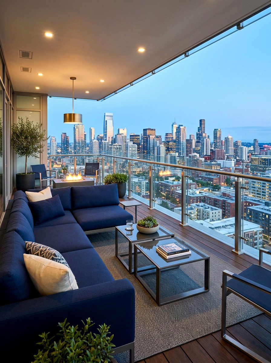 Navy Modern Patio Lounge - 30 navy patio decor ideas
