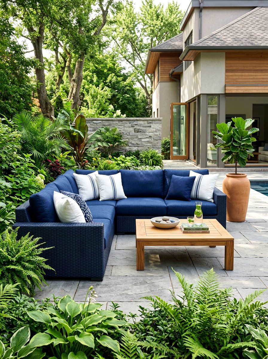 Navy Outdoor Sectional Sofa - 30 navy patio decor ideas