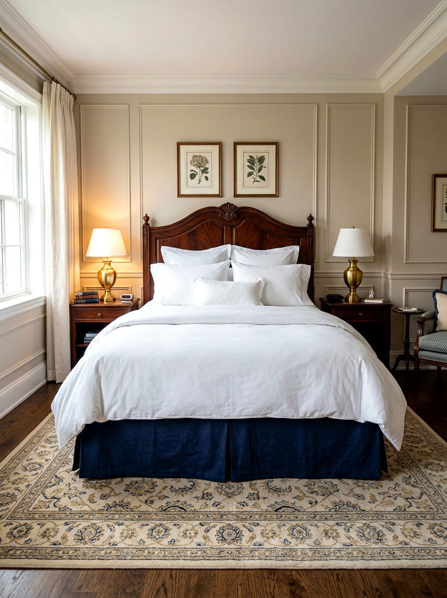 Navy Skirted Bed - 30 skirted bed ideas