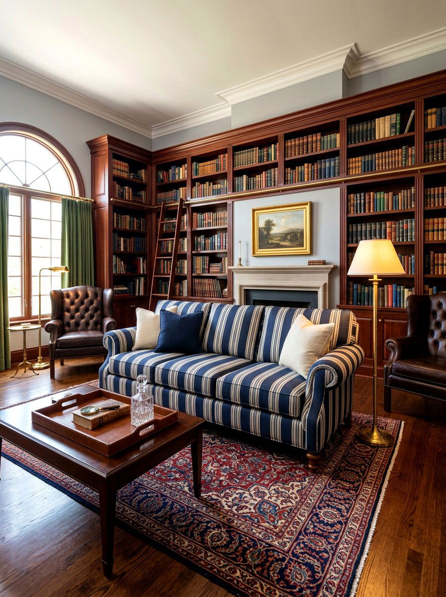 Navy Stripe Sofa - 30 statement stripe sofa ideas