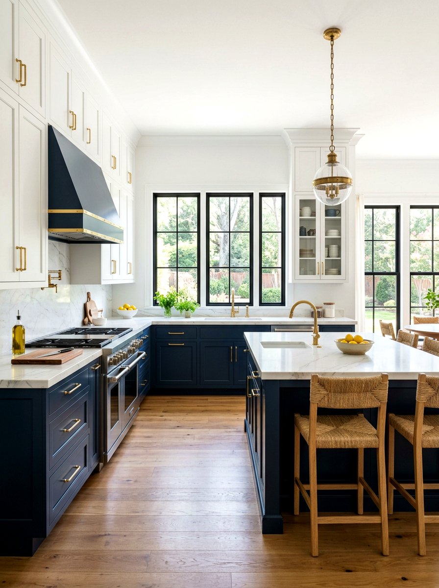 Navy and white kitchen cabinets - 30 two tone kitchen cabinet ideas