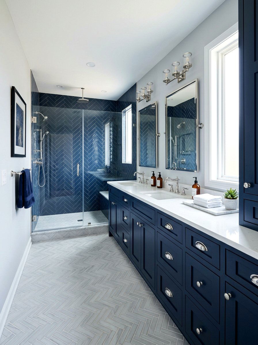 Navy blue bathroom - 30 neo deco bathroom ideas