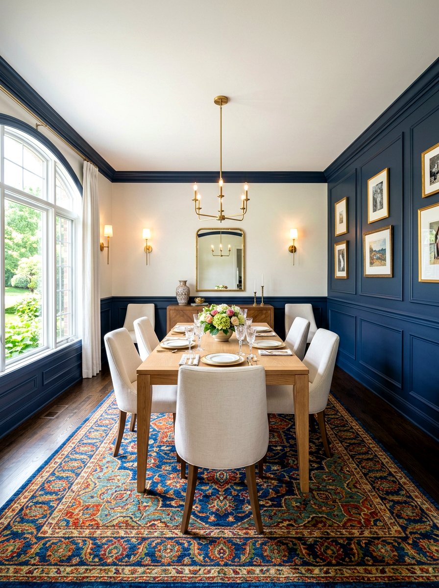Navy blue dining room molding - 30 dining room wall molding ideas