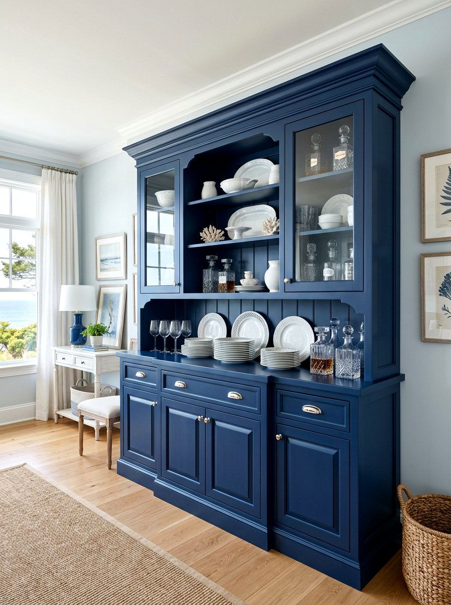 Navy blue hutch - 30 statement hutch dining ideas