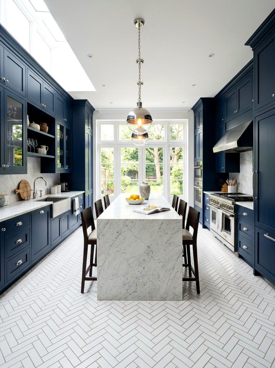 Navy blue kitchen cabinetry - 30 neo deco kitchen ideas
