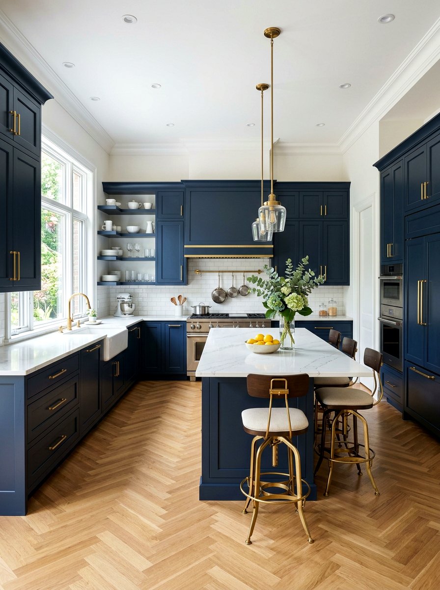 Navy blue kitchen - 30 condo kitchen ideas
