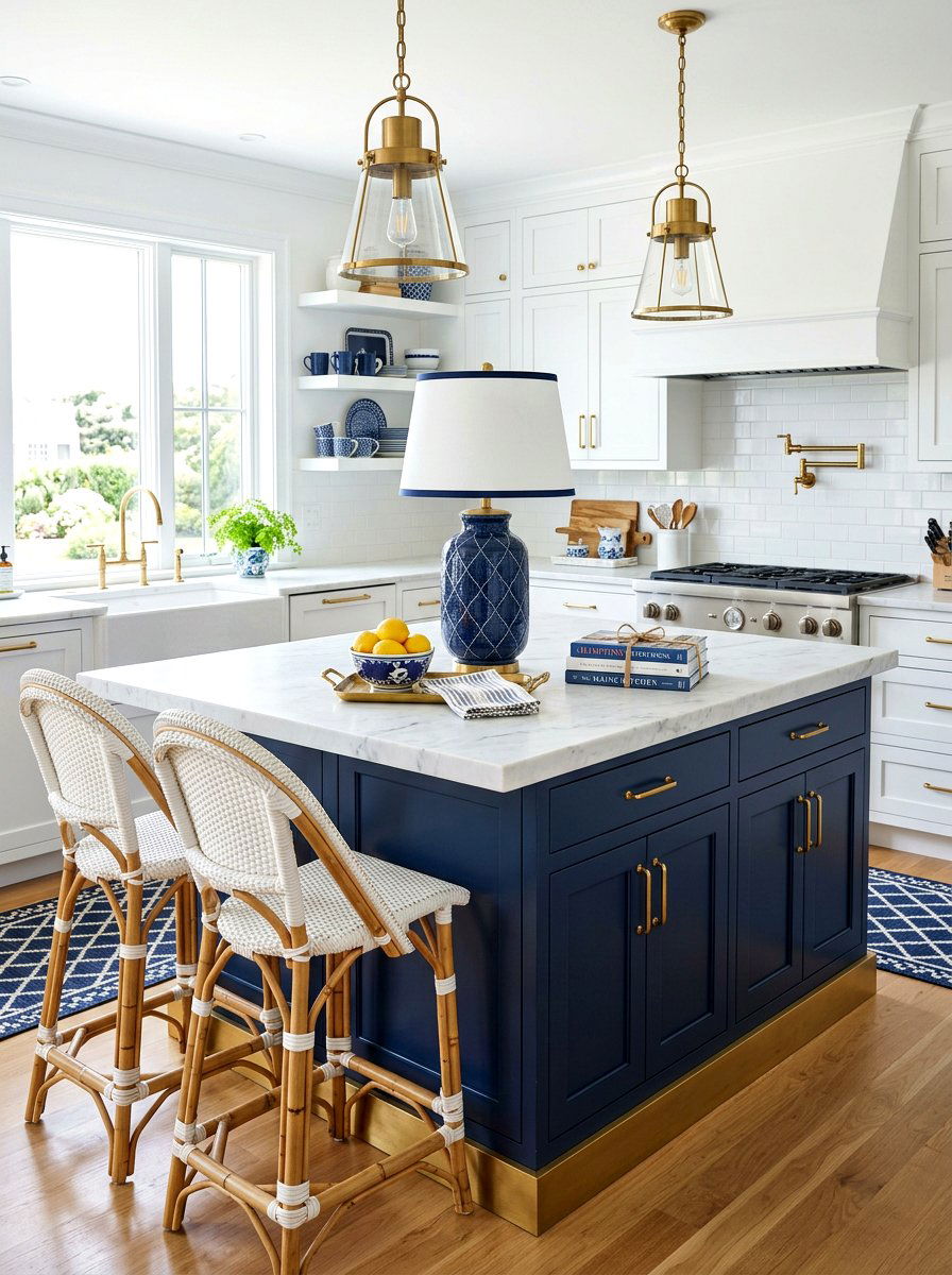 Navy blue lamp kitchen island - 30 table lamp kitchen island ideas