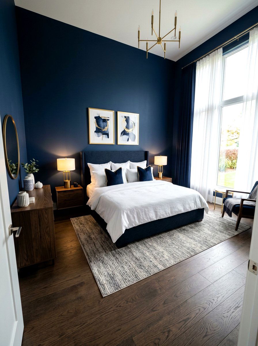 Navy blue master bedroom - 30 cool blue bedroom ideas