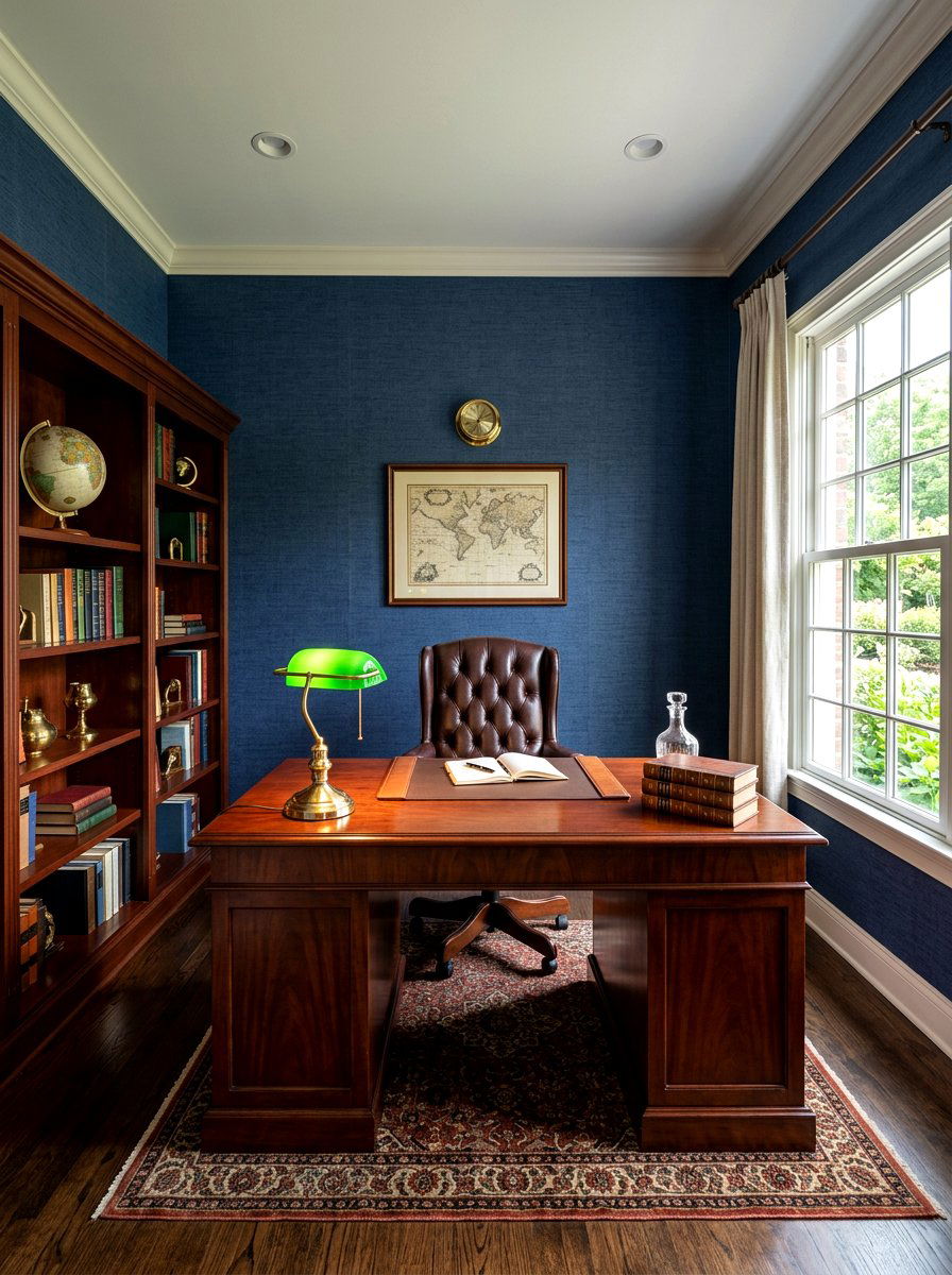 Navy blue removable wallpaper - 30 rental safe wallpaper ideas