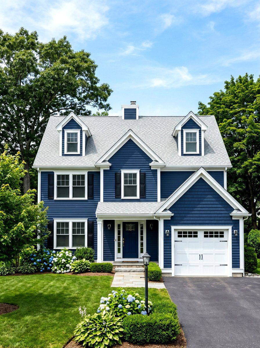 Navy blue siding - 30 Cape Cod exterior ideas