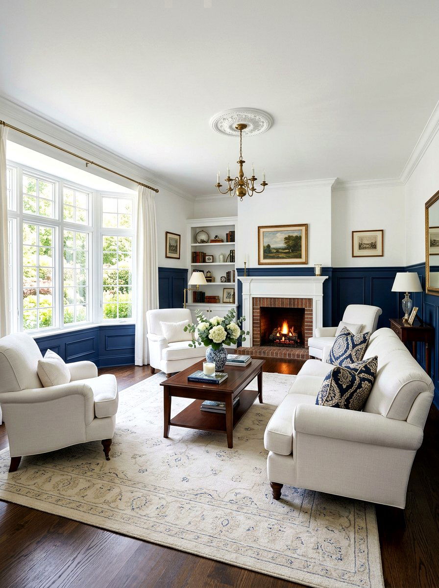 Blue And White Living Room Decor Ideas for Coastal-Style Charm