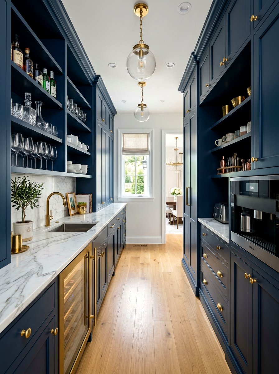 Navy butler pantry - 30 butler pantry ideas