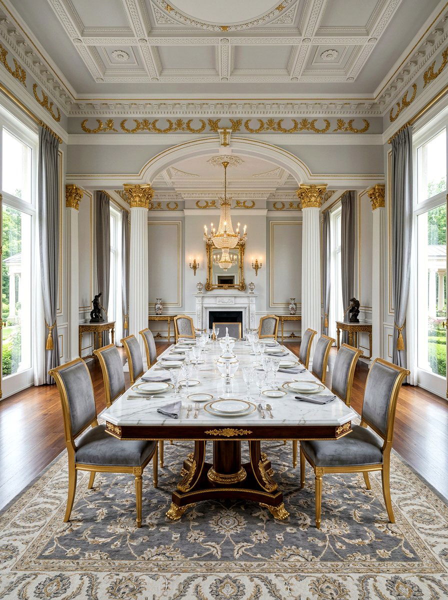 Neoclassical Dining Room - 30 old money dining room decor ideas