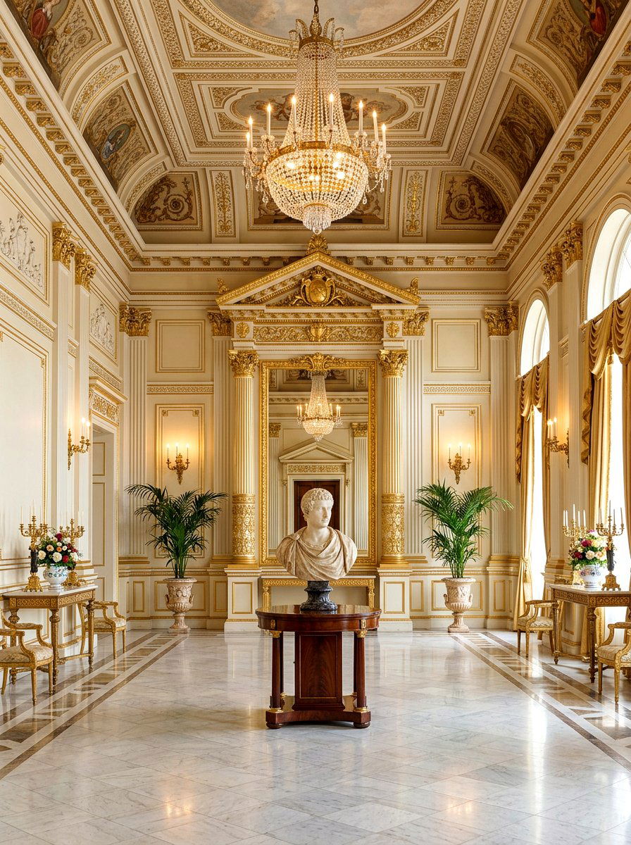 Neoclassical Gilt Mirror Foyer - 30 antique mirror foyer ideas
