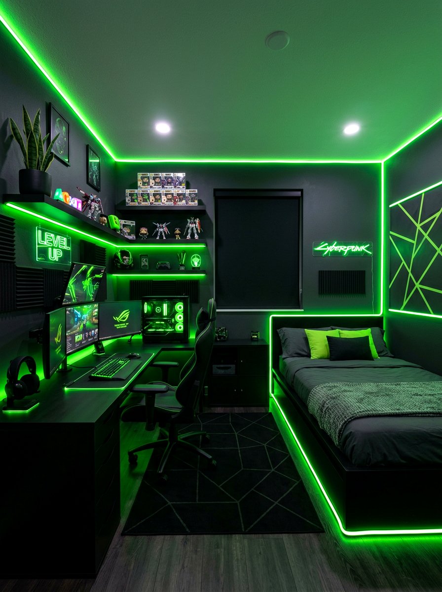 Neon Green Bedroom - 30 green bedroom ideas