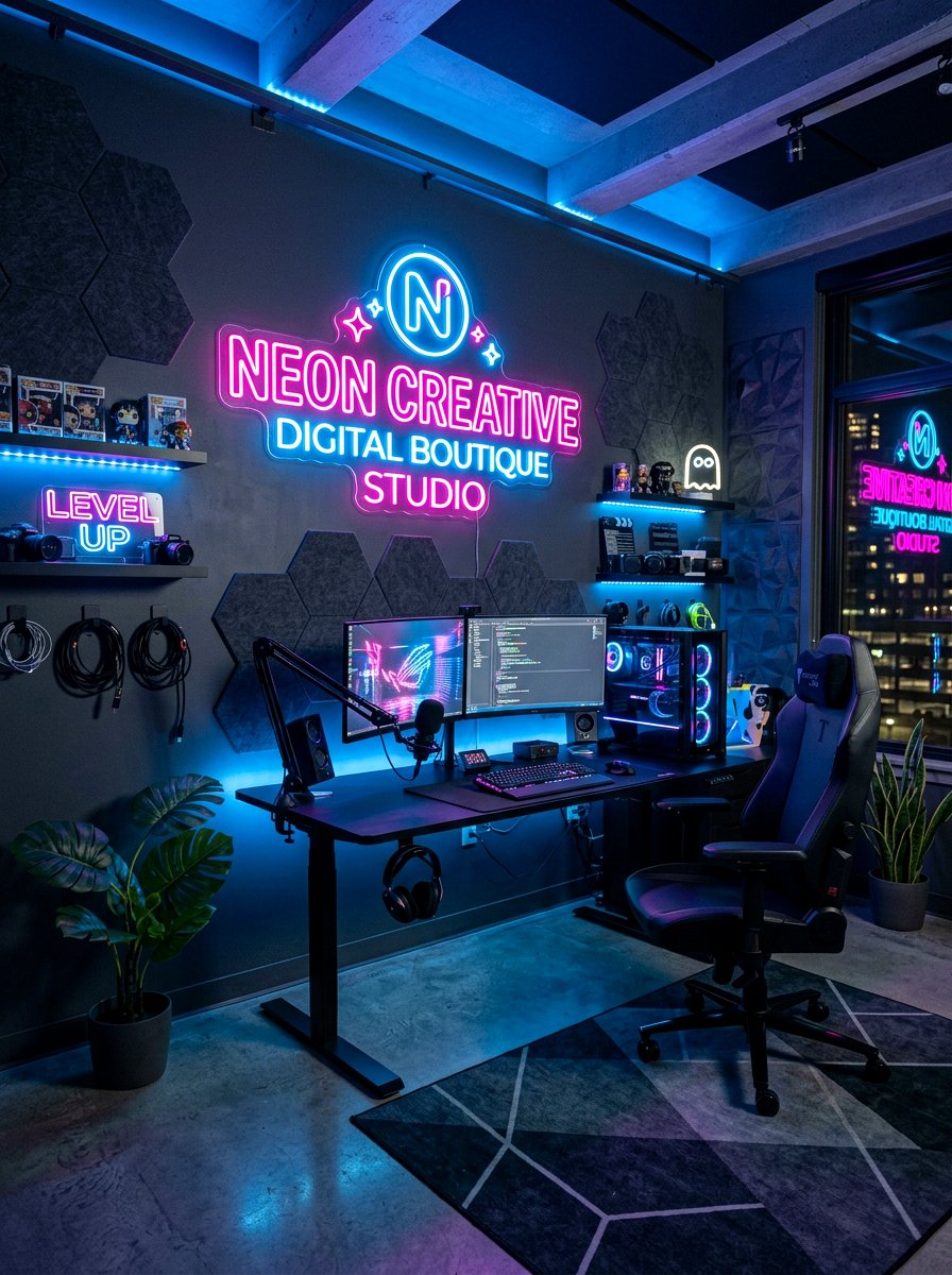 Neon Light Creative Studio - 30 boutique studio office ideas