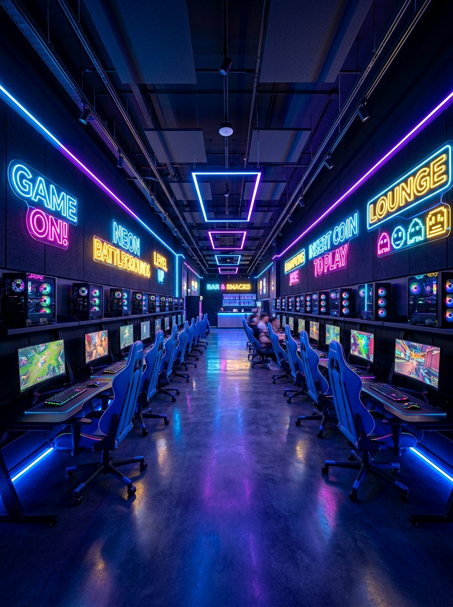 Neon Light Lounge - 30 poker room ideas