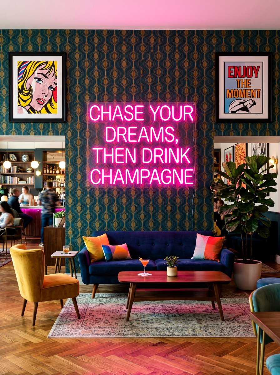 Neon Sign Decor - 30 maximalist art wall ideas