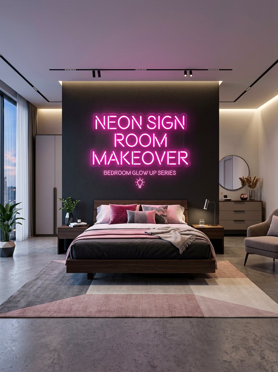 Neon Sign Room Makeover - 30 TikTok room makeover ideas