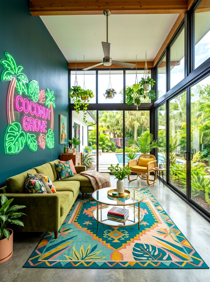 Neon Wall Sign - 30 sunroom lighting ideas