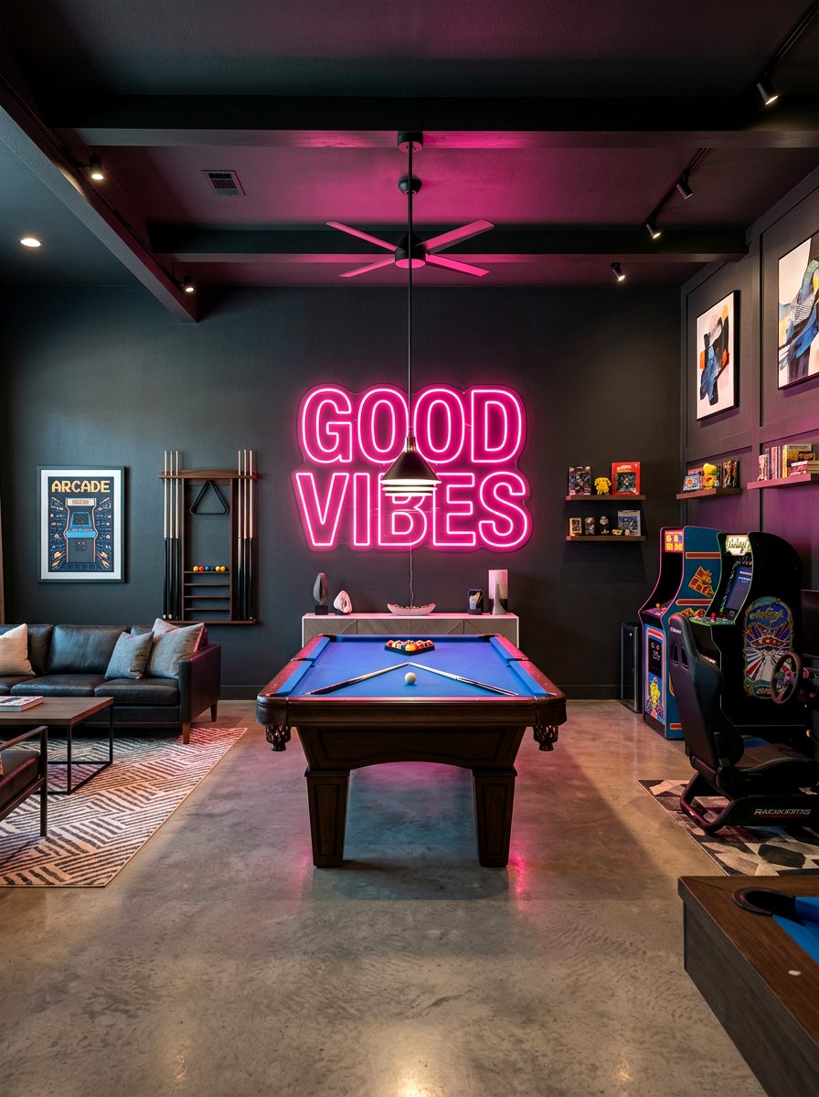 Neon wall sign - 30 empty wall ideas