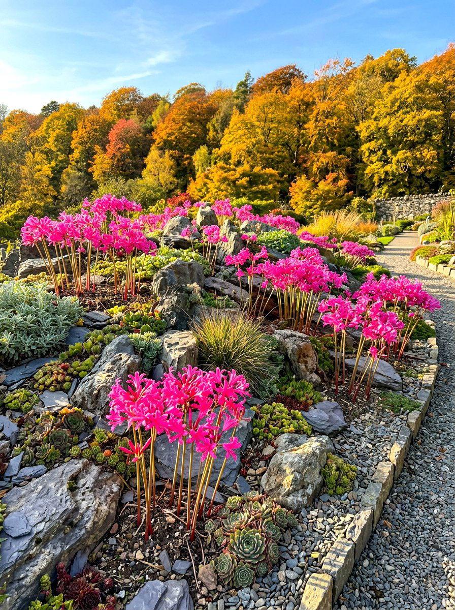 Nerine Autumn Garden - 30 bulb garden ideas