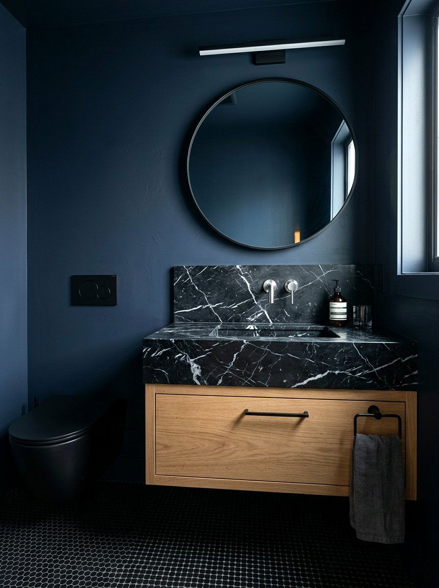 Nero Marquina marble sink - 30 statement stone sink ideas