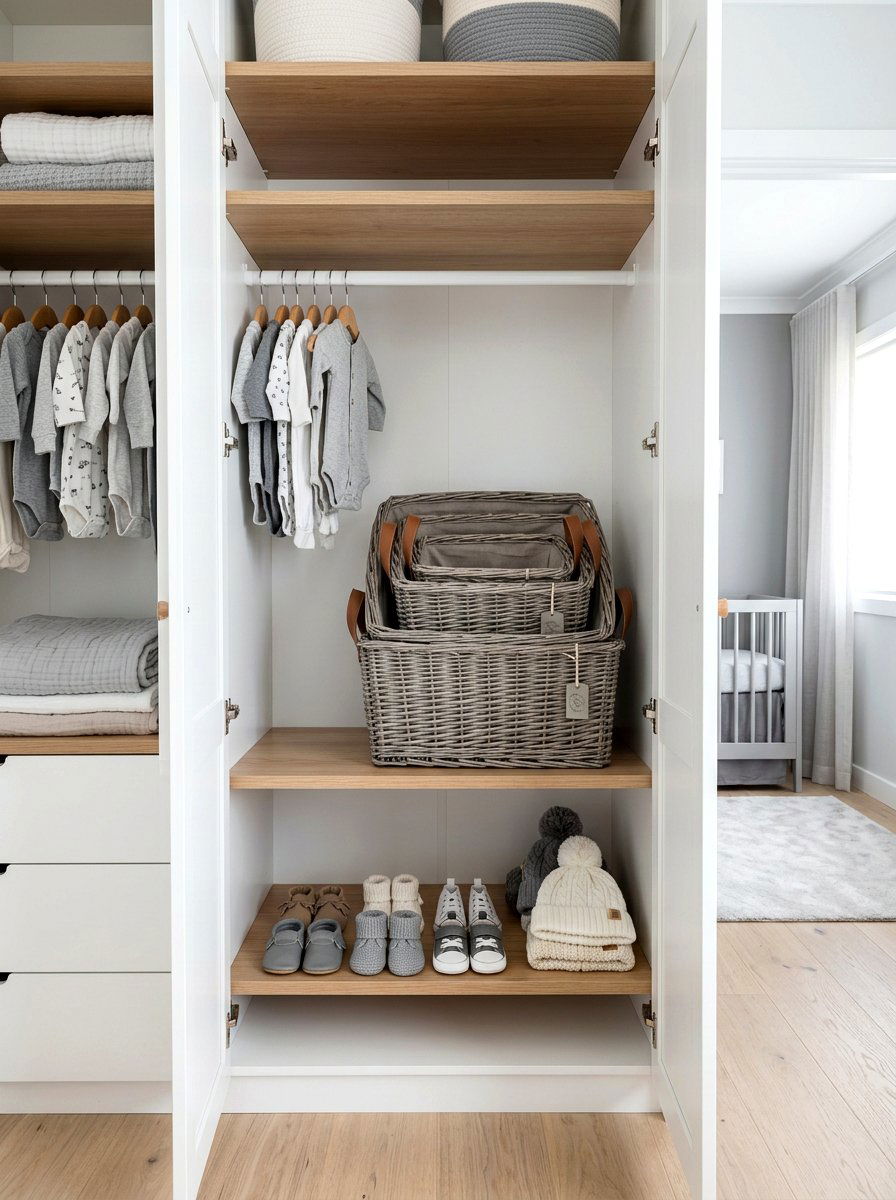 Nested Nursery Basket Set - 30 nursery storage basket ideas