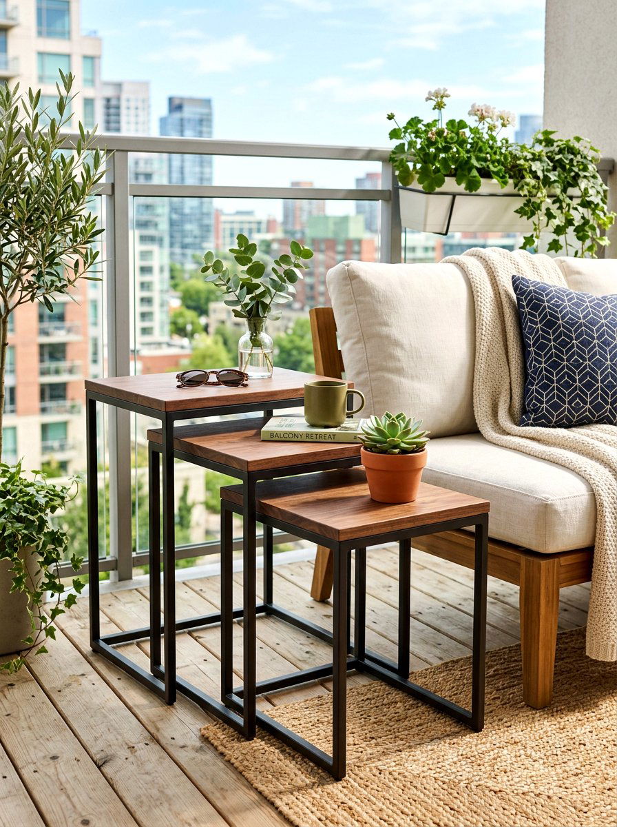 Nested Side Tables - 30 balcony furniture ideas