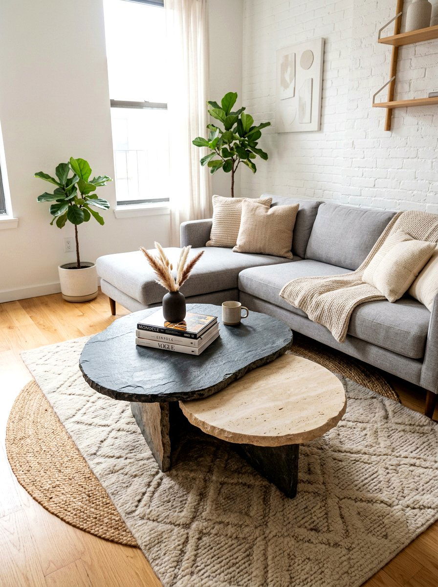 Nested Stone Coffee Table - 30 stone coffee table ideas